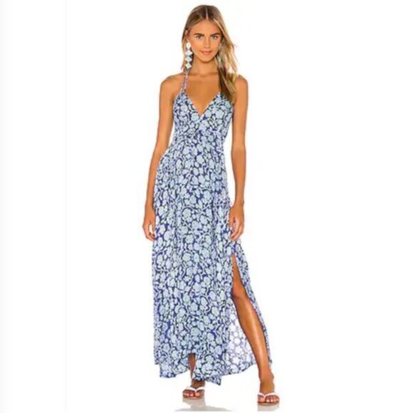 NWT Poupette St Barth Blue Egypt Ollie Maxi Dress - Picture 1 of 11